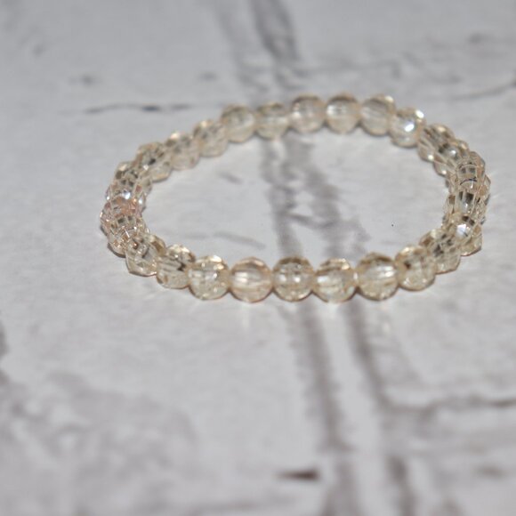 Beautiful lightweight cognac crystal beaded bracelet 7" NWOT - Picture 3 of 5